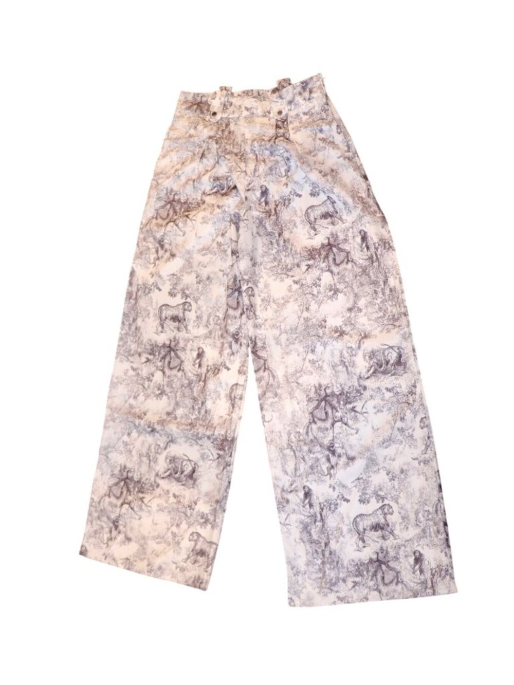 Amanda Jean NYC Toile Print Wide-Leg Pants Size Large (fits M), NWOT